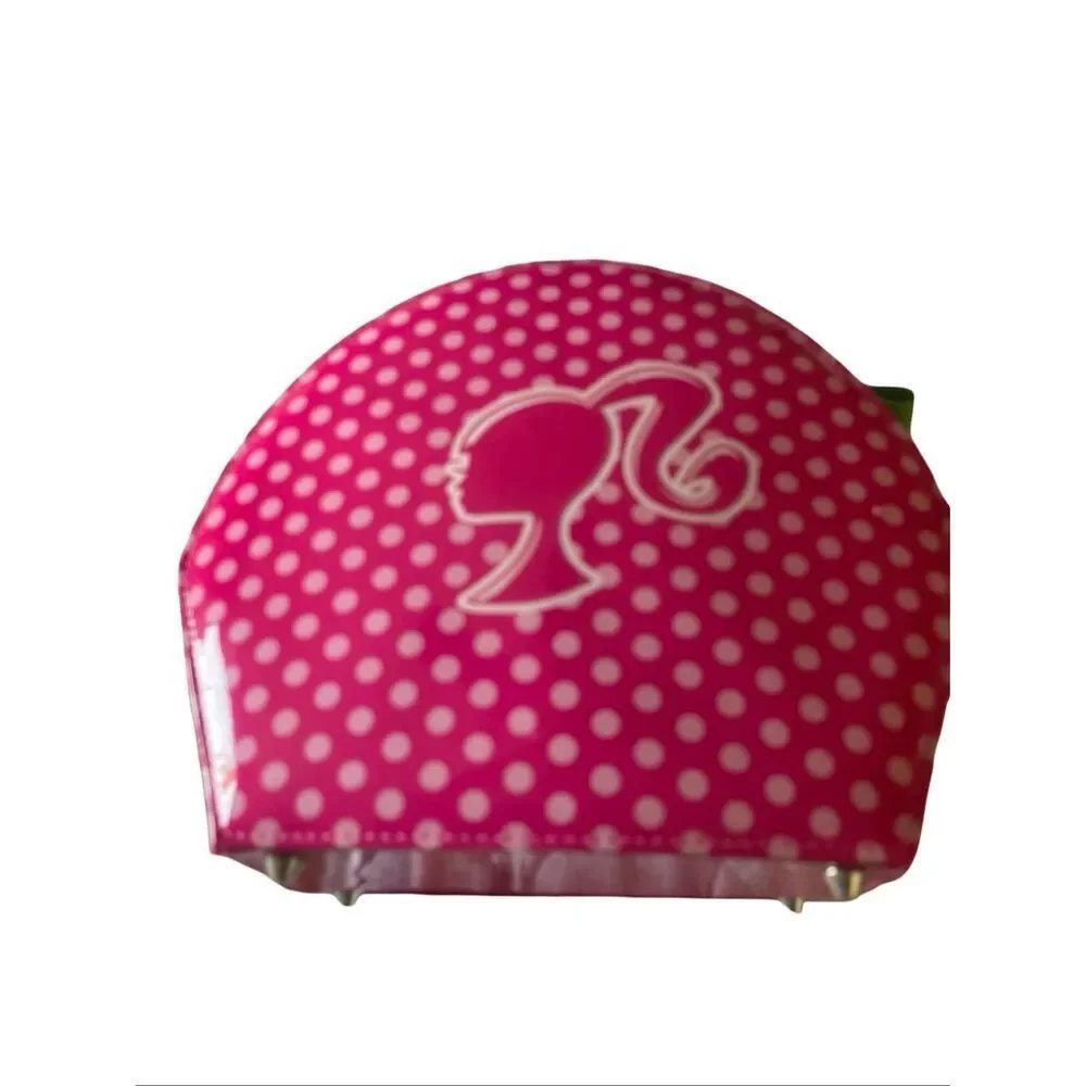 Mattell 2011 Pink Green Barbie Travel Storage Makeup With Mirror Carrying Case